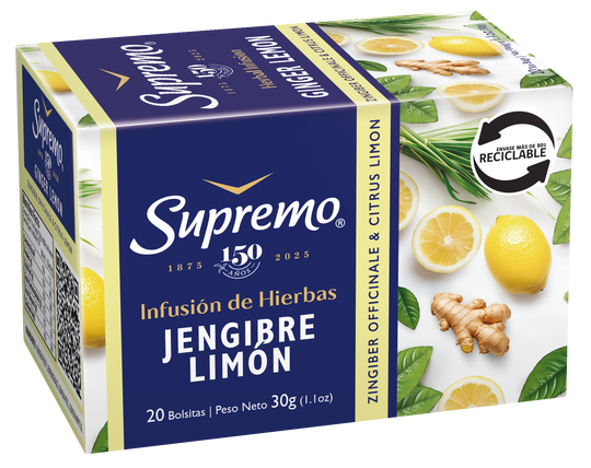 Infusión Jengibre Limón, 20 bolsitas