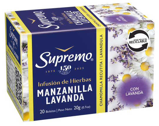 Hierba Manzanilla Lavanda 20 Bolsitas