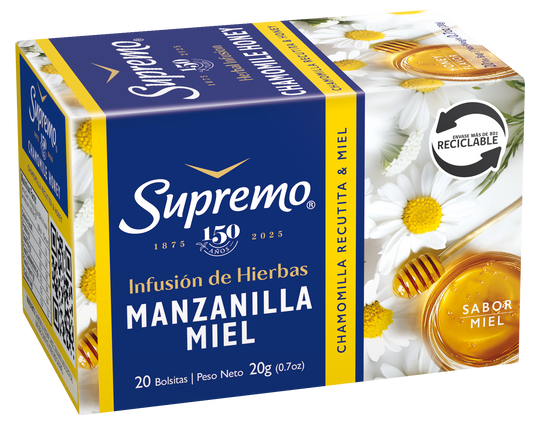 Hierba Manzanilla Miel 20 Bolsitas