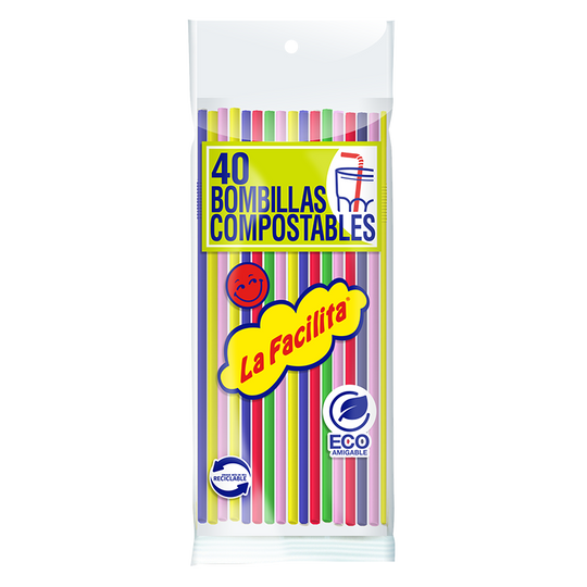 Bombillas Flexibles Compostables 40 Un.