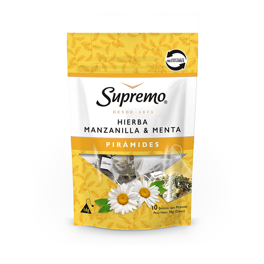 2x Pirámides Manzanilla Menta, 10 bolsitas