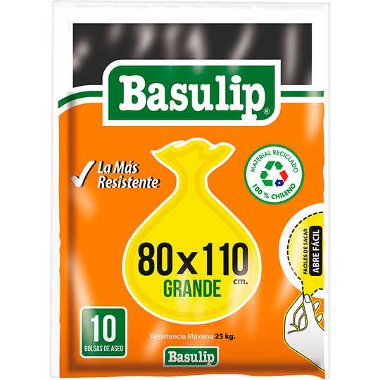 Bolsa Aseo Basulip Plana 80x110 cms. 10 Un.