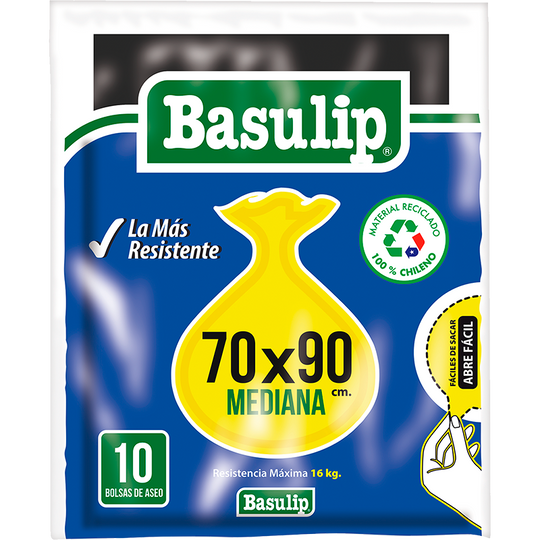 Bolsa Aseo Basulip Plana 70x90 cms. 10 Un.
