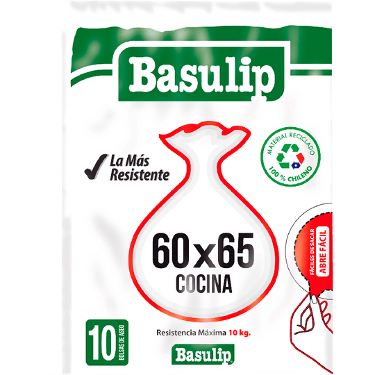 Bolsa Aseo Basulip Cocina 60x65 10u