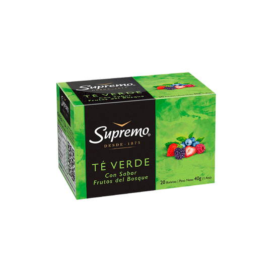 Té verde con sabor a Frutos del Bosque, 20 bolsitas