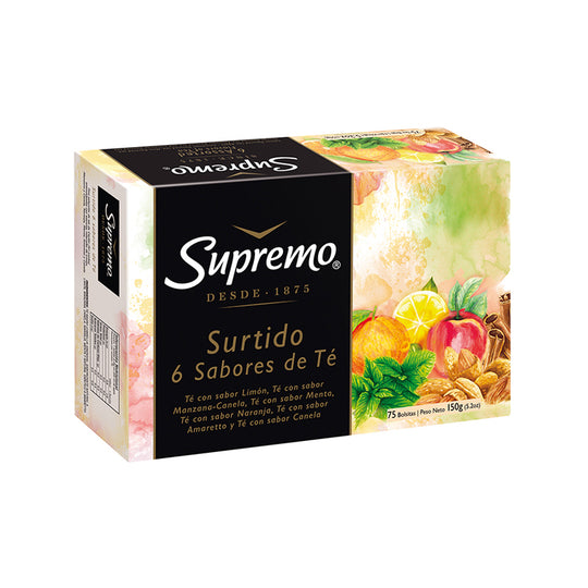 Té Surtido 6 Sabores, 75 bolsitas