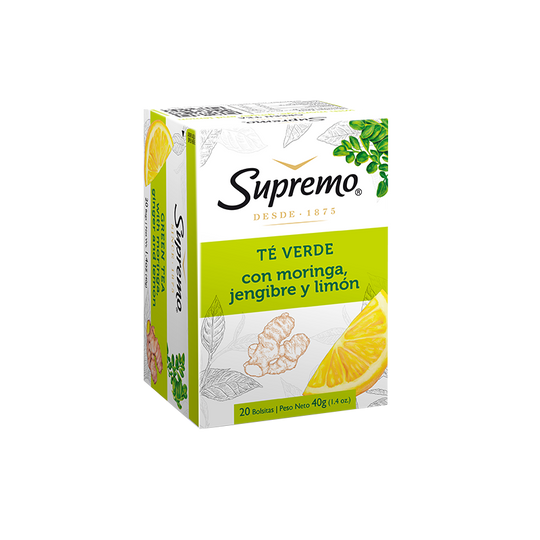 Té Verde con Moringa Jengibre y Limón 20 Bolsitas